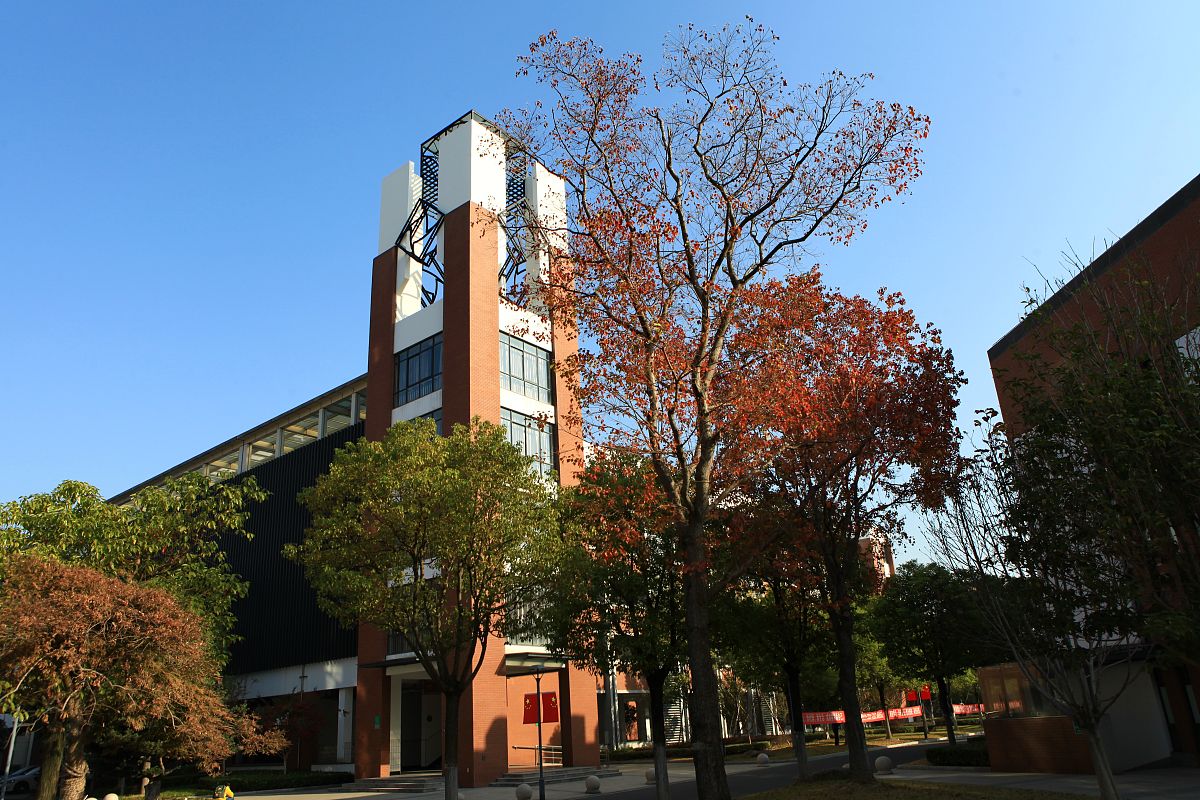 2019年11月16日,常州市,江苏省奔牛高级中学校园.