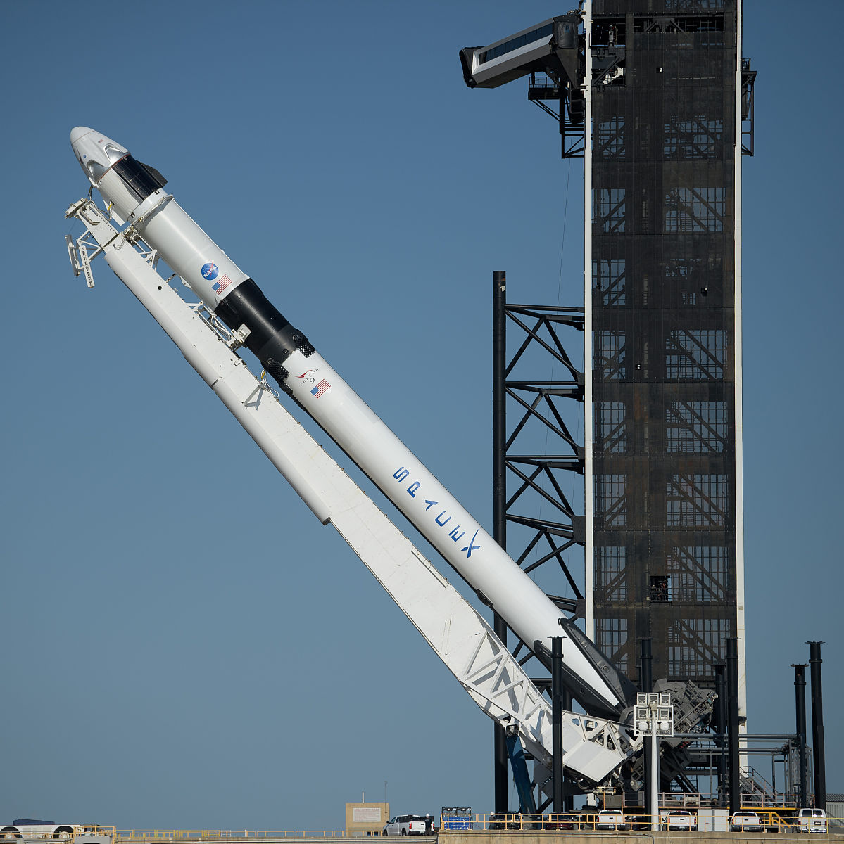 当地时间2020年5月21日,美国佛罗里达州肯尼迪航天中心,spacex的载人