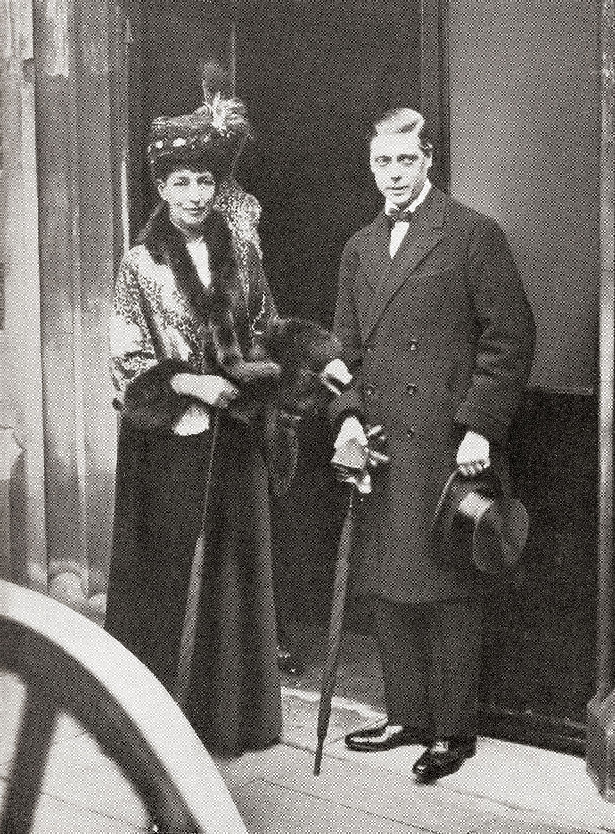 the prince of wales, later king edward viii, with queen alexandr