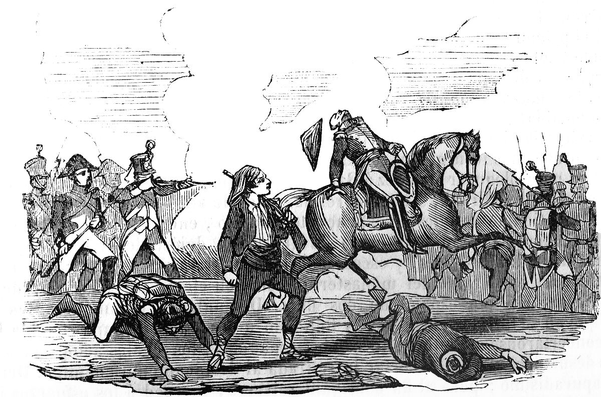 engraving depicts the battle of valls, fought during the peninsu