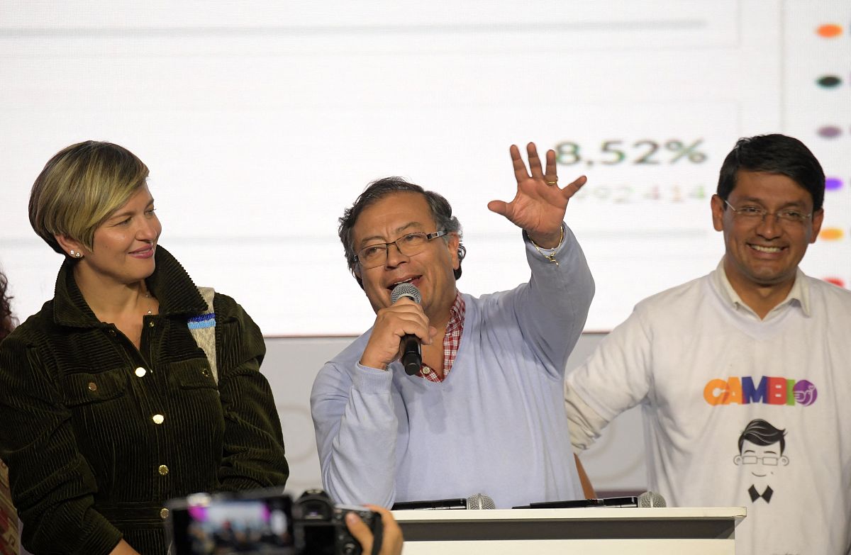 当地时间2022年3月13日,哥伦比亚波哥大,"历史公约联盟"总统候选人古