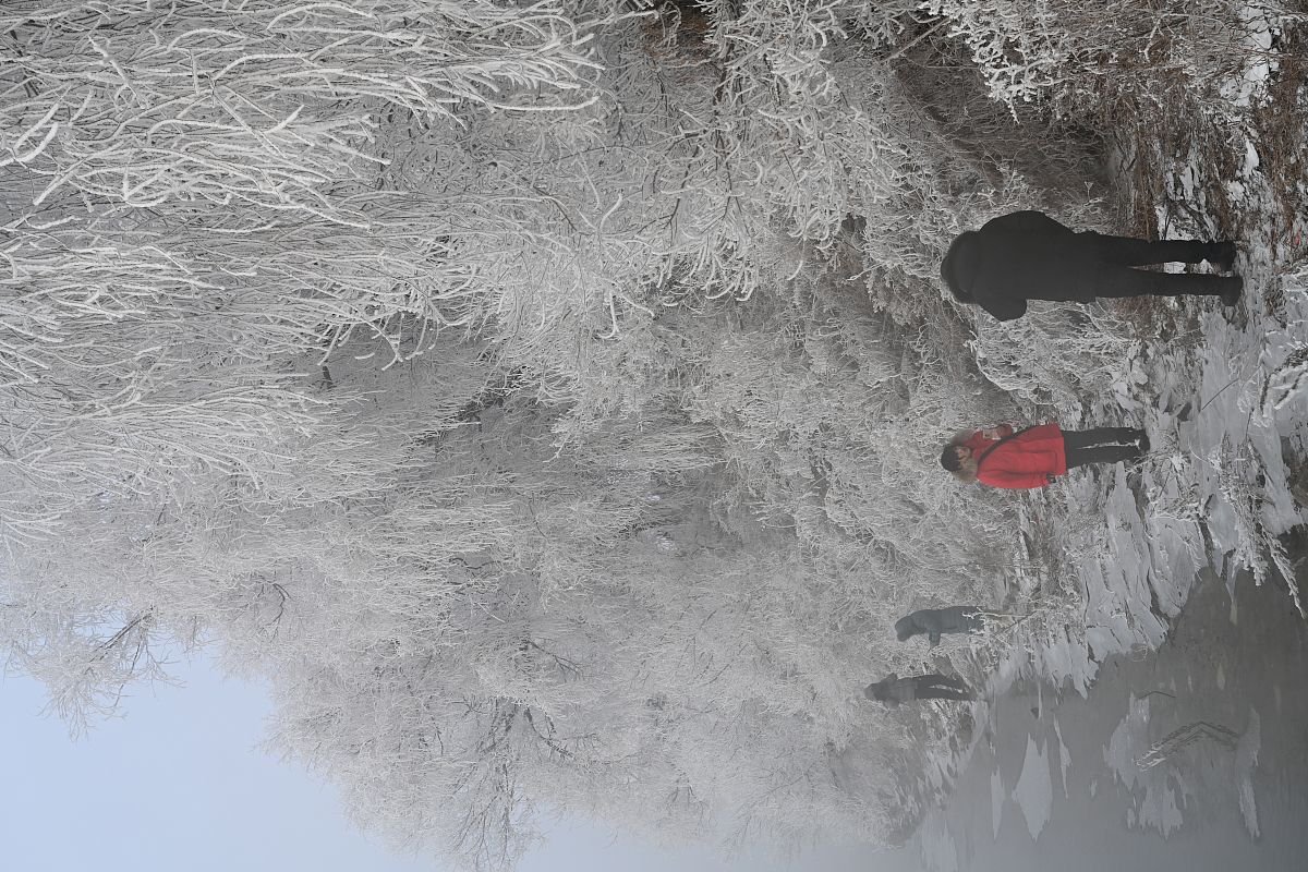 2021年12月25日,吉林白城,冰雪景观.