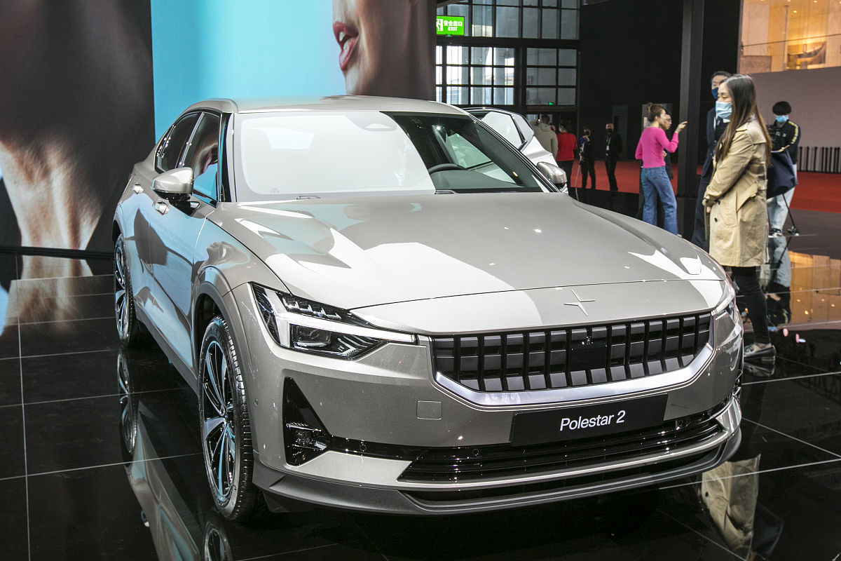 2021年4月19日,2021上海车展,北欧电动汽车polestar 2,极星汽车.