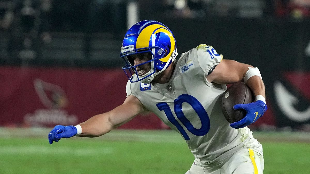 los angeles rams wide receiver cooper kupp runs with the ball af