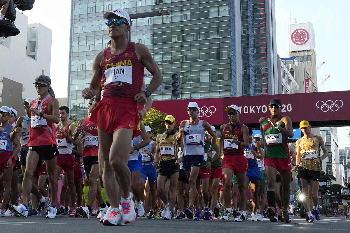 2021年8月6日,日本,2020东京奥运会男子50公里竞走赛况.bian tongda ,