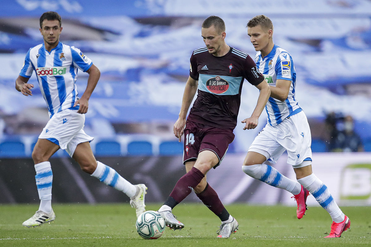 san sebastian, spain - june 24: (l-r) zubimendi of real sociedad