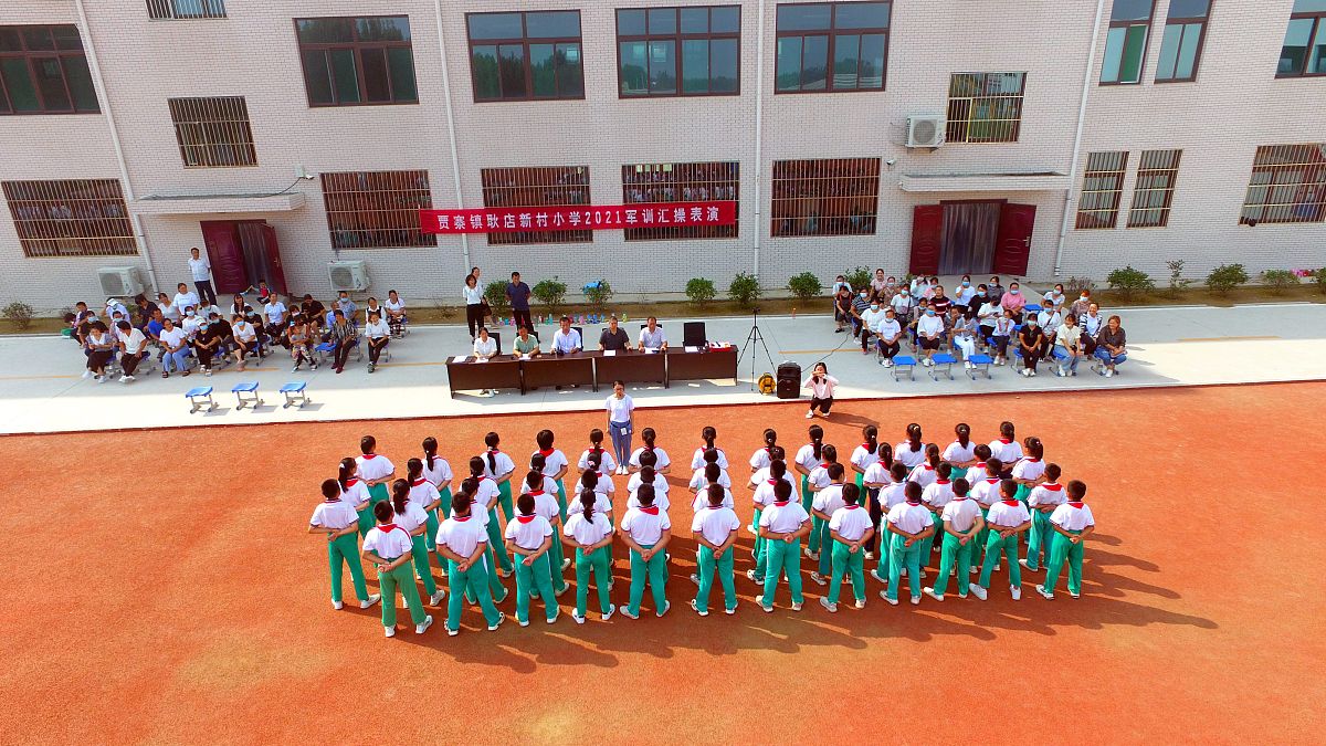 2021年9月10日,山东省聊城市,茌平区贾寨镇耿店新村小学,六年级的学生
