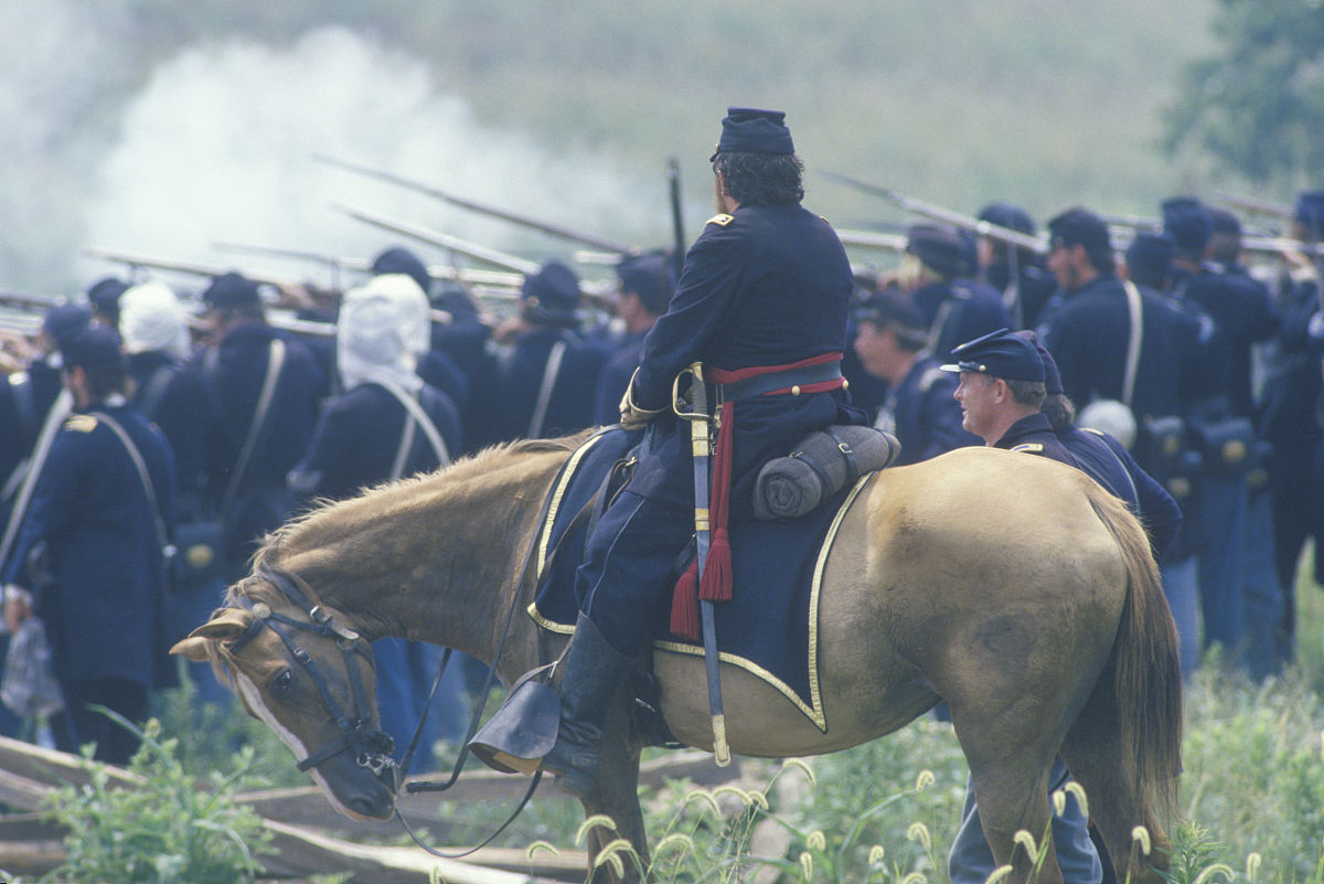 historical reenactment of the battle of manassas, marking the be