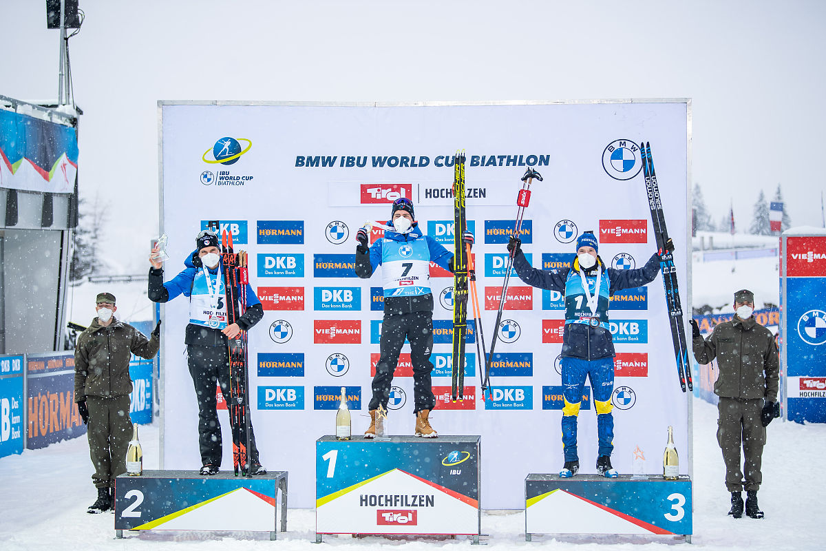 hochfilzen, austria - december 11: emilien jacquelin of france, 