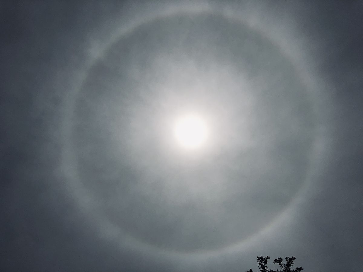 2021年6月11日,北京上空出现日晕景观.