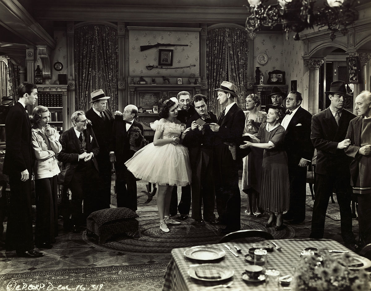 (original caption) scene from columbia's frank capra production,