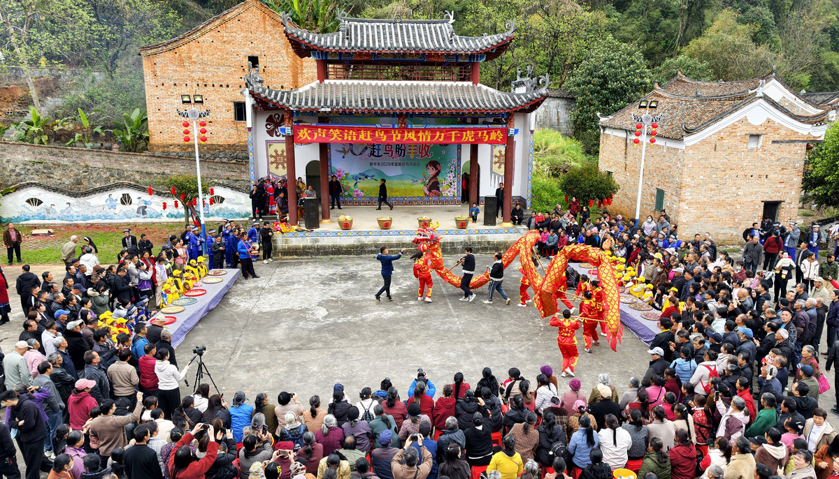 2026年3月19日,广西富川瑶族自治县新华乡虎马岭村,赶