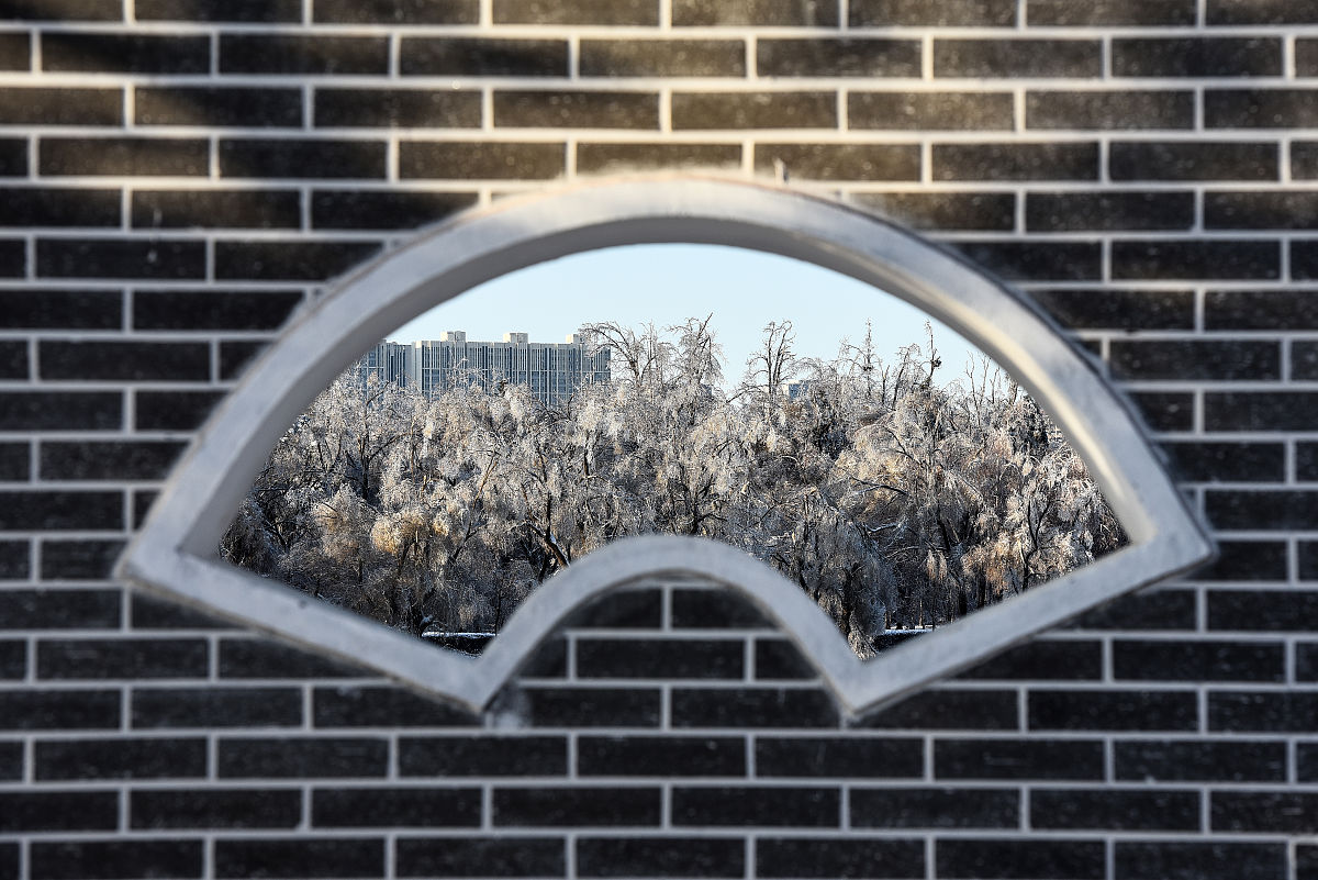 2020年11月20日,一场冻雨加大雪之后,长春整个城市变成水晶世界,南湖