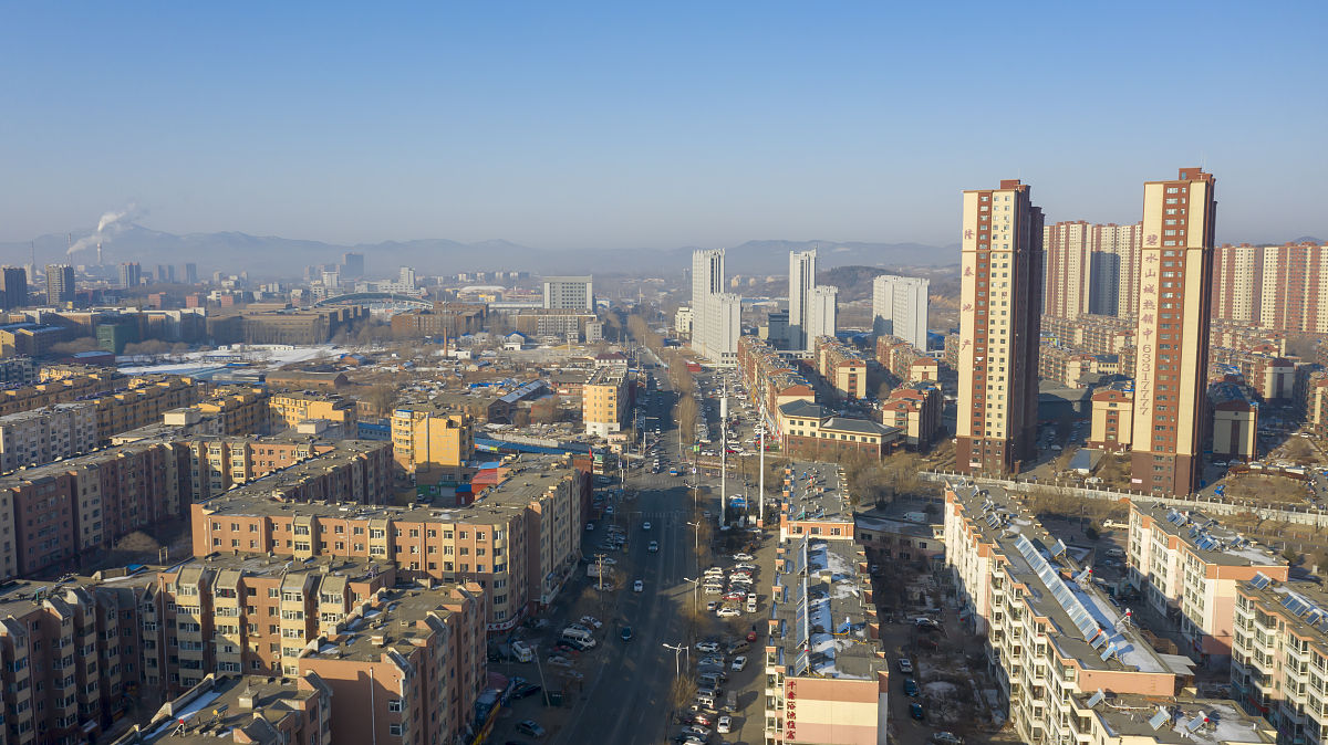 2021年2月26日,航拍吉林省吉林市船营区城区风光.