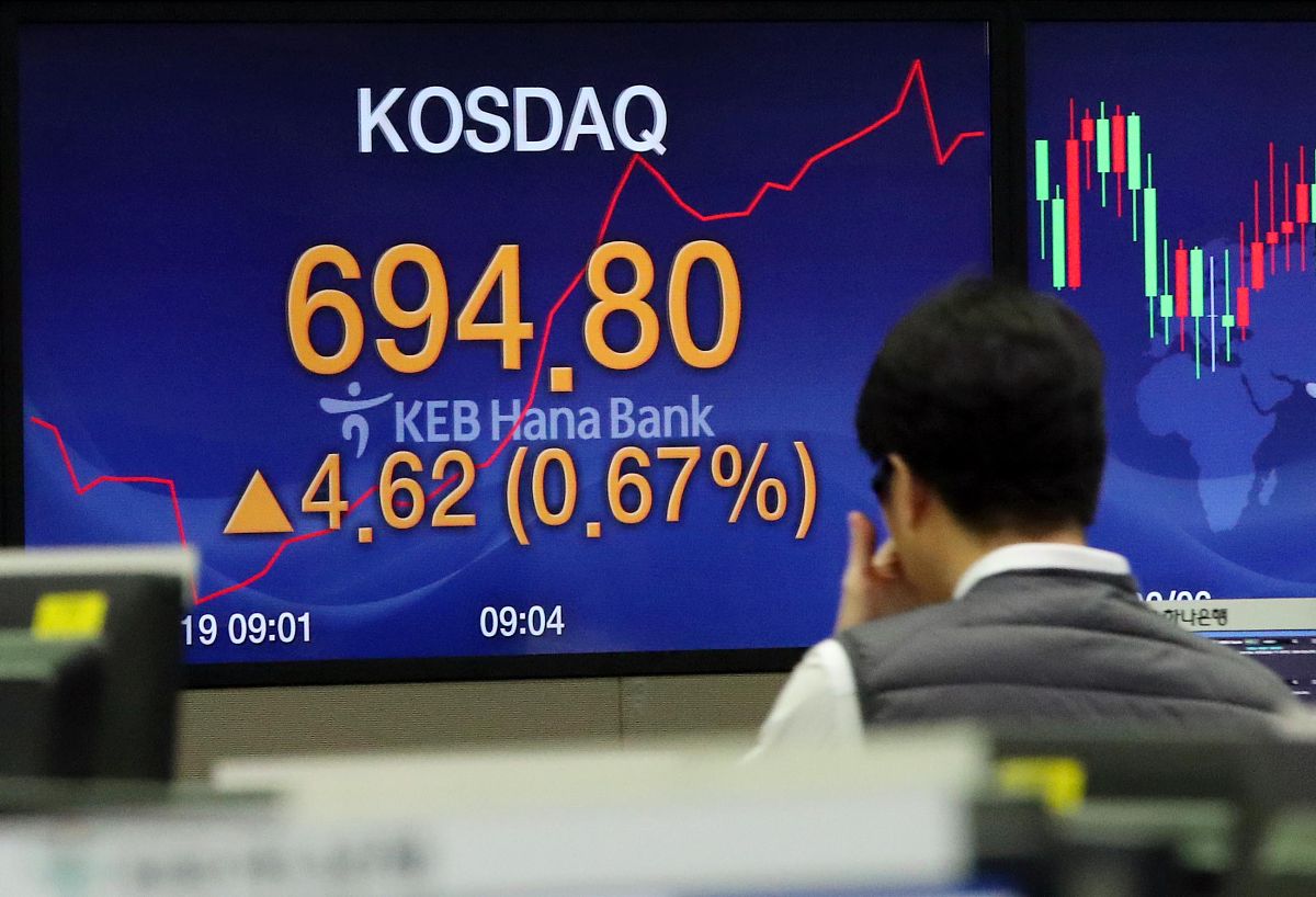 当地时间2018年11月19日,韩国首尔,当日韩国kospi指数和kosdaq指数.  