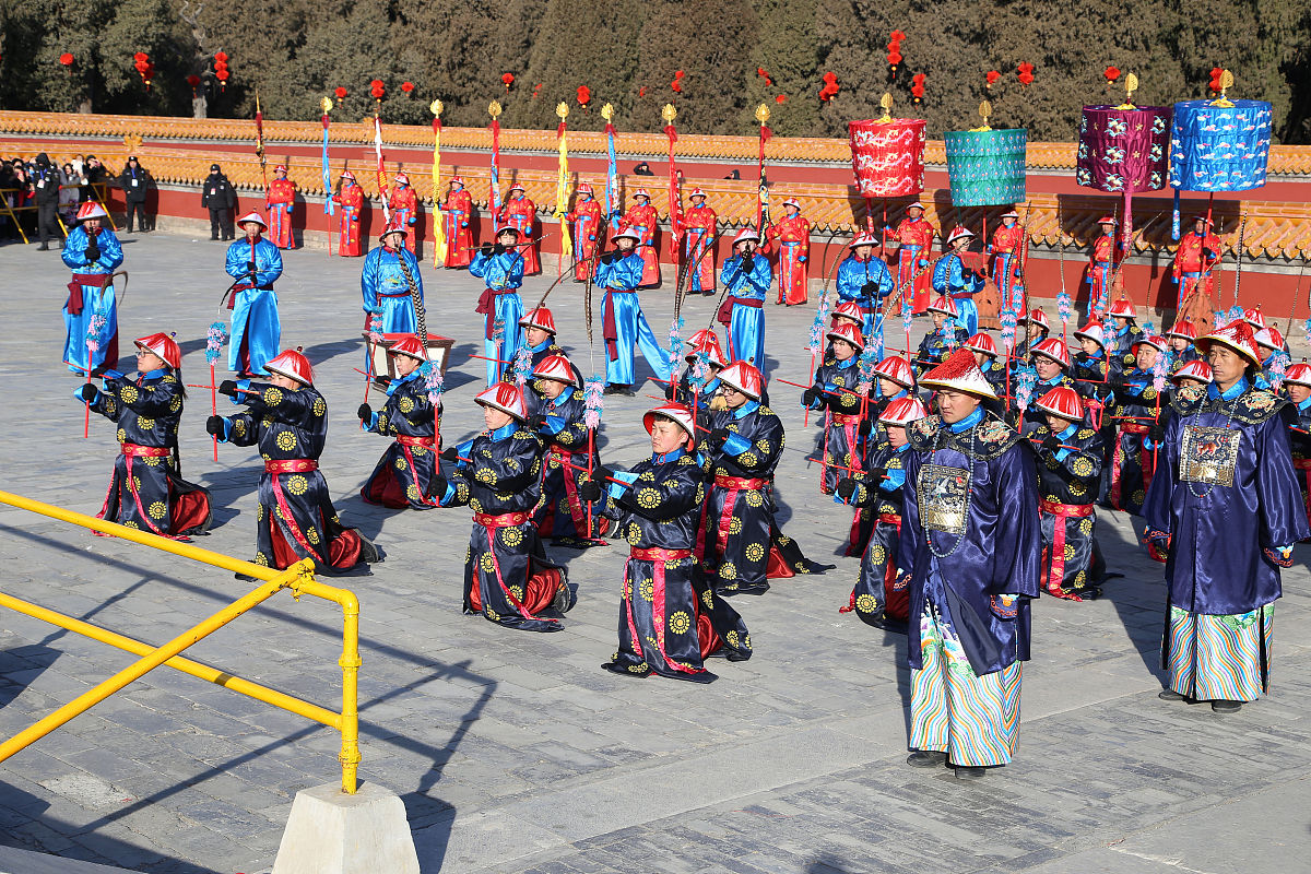 2019年2月7日是大年初三,仿清祭地表演在第34届北京地坛春节文化庙会