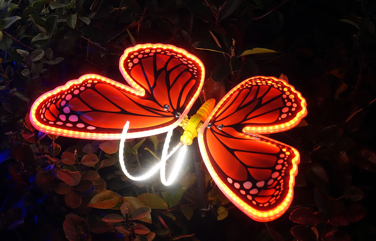 儿童LED发光蝴蝶翅膀舞台演出道具cos拍照写真蓝色灯光仙女翅膀