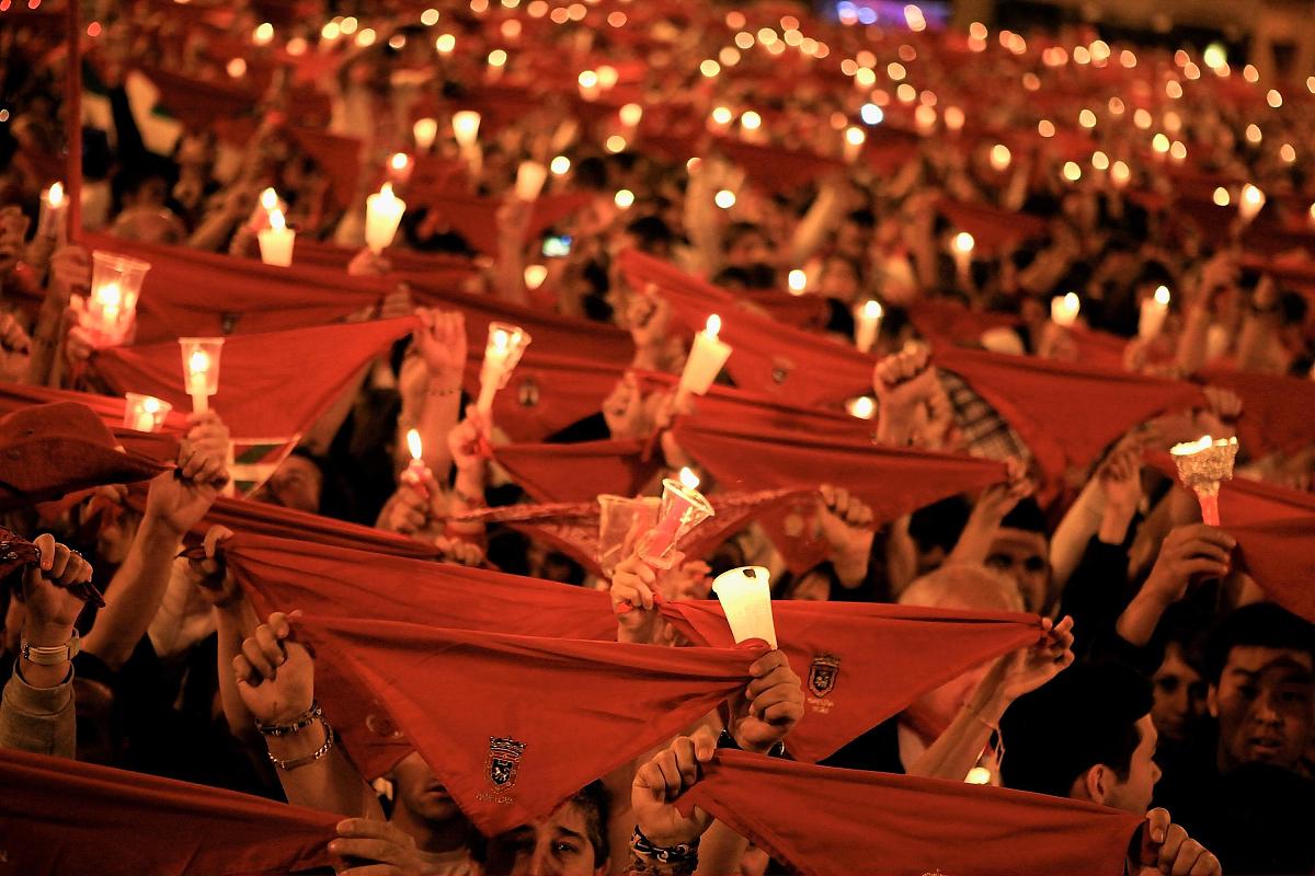 2011年7月14日,西班牙潘普洛纳奔牛节当日进入最后一天.一年一度的潘