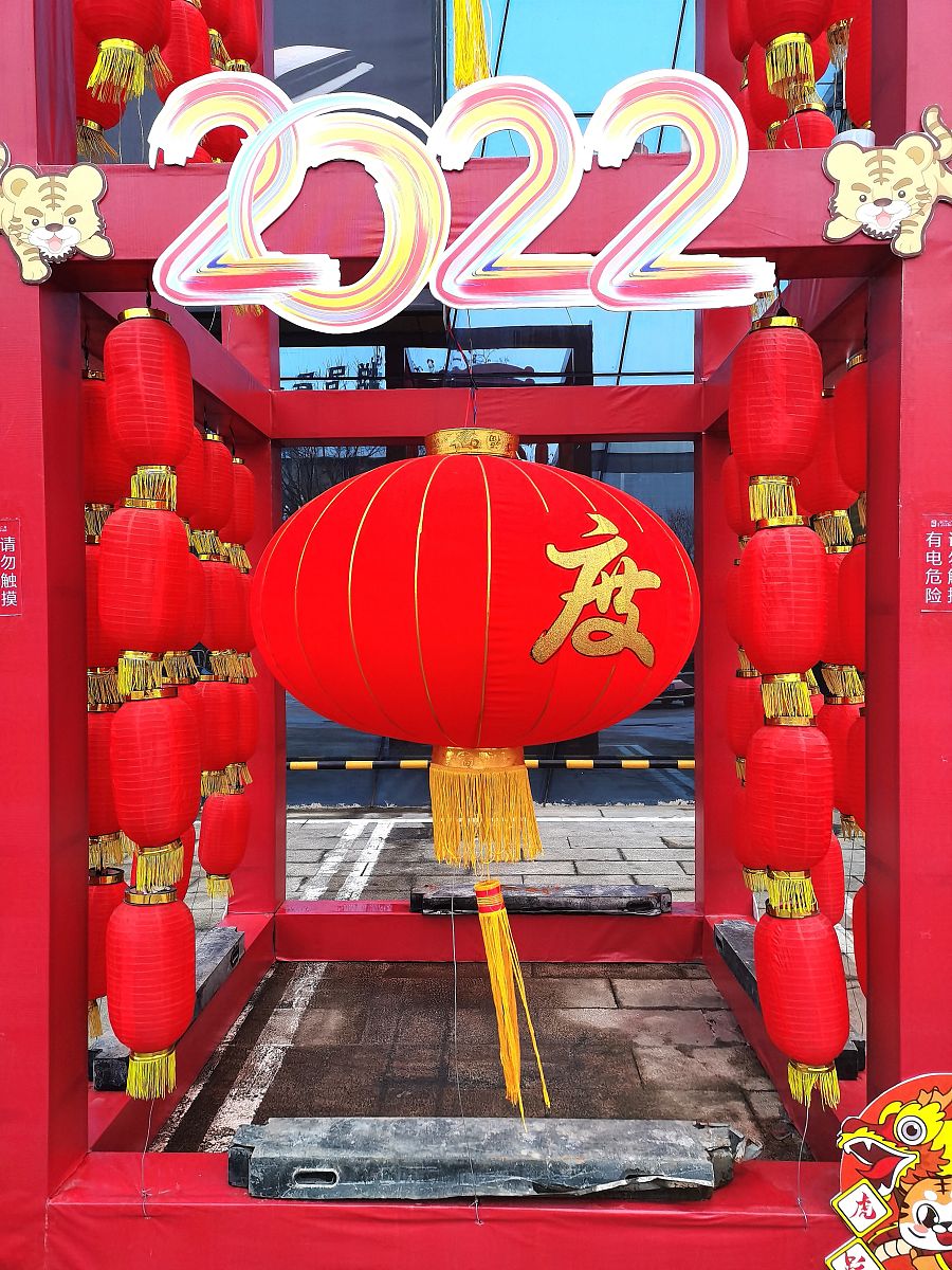 2022年1月28日,陕西宝鸡琳琅满目的新年吉祥饰品上市,市民正在挑选新
