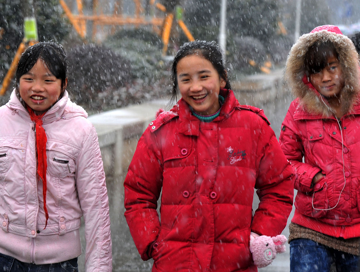2012年1月4日,受冷空气影响,贵阳落下新年第一场雪.