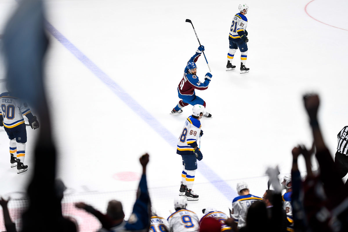 2021年5月19日,美国,20/21nhl西区季后赛g2,科罗拉多雪崩vs圣路易斯蓝