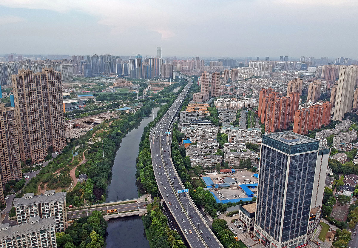 2019年8月2日,武汉后湖片区城市风光.