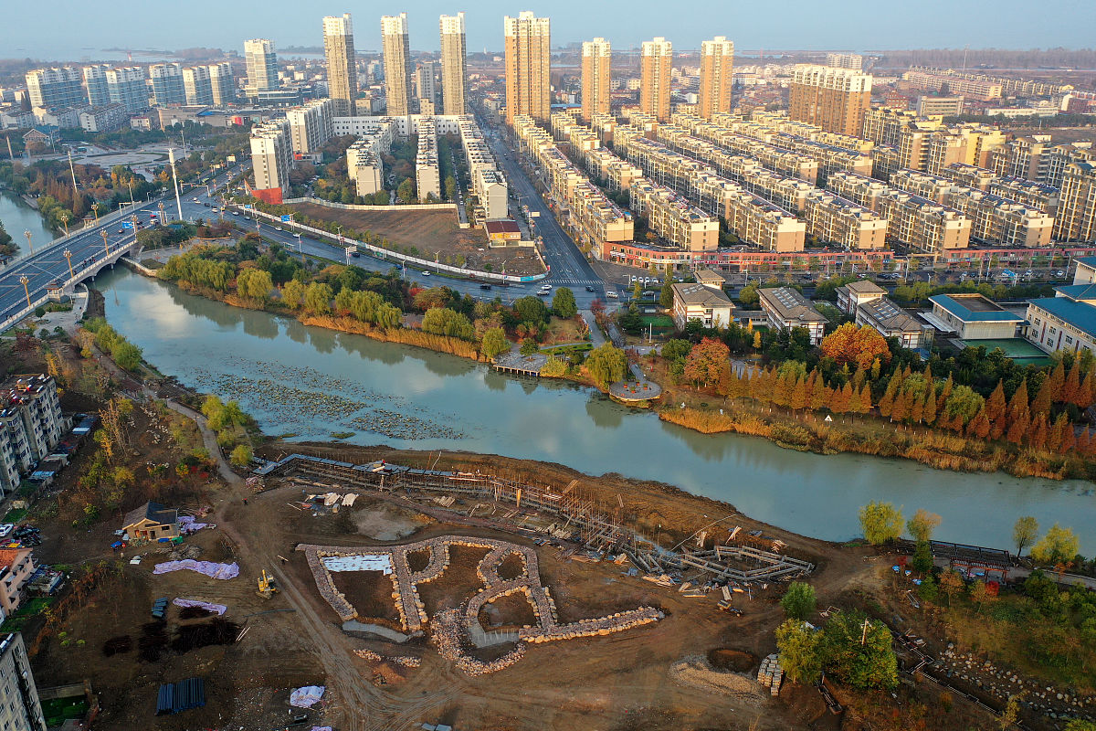 2020年11月18日,航拍江苏省淮安市洪泽区.