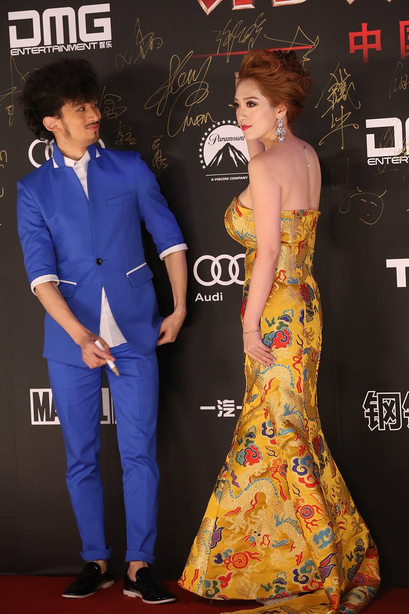 电影《钢铁侠3》中国之夜首映红地毯+++_+++钢铁侠3,首映,走光
