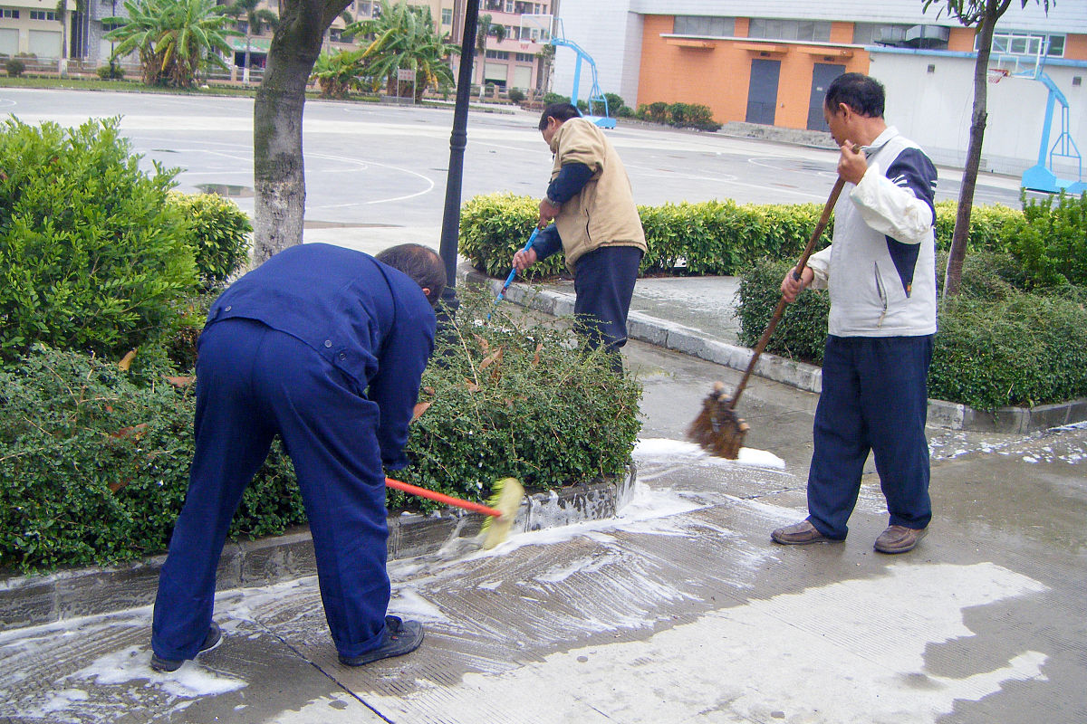 台风过后园区除草工作：恢复干净整洁的营商环境