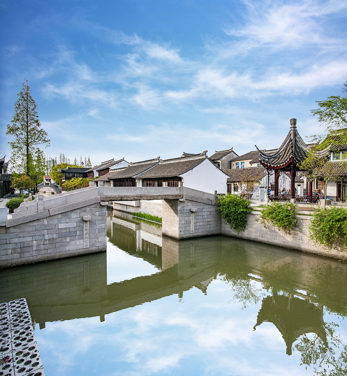 2021年4月5日,江苏省苏州市太仓市沙溪古镇水乡.