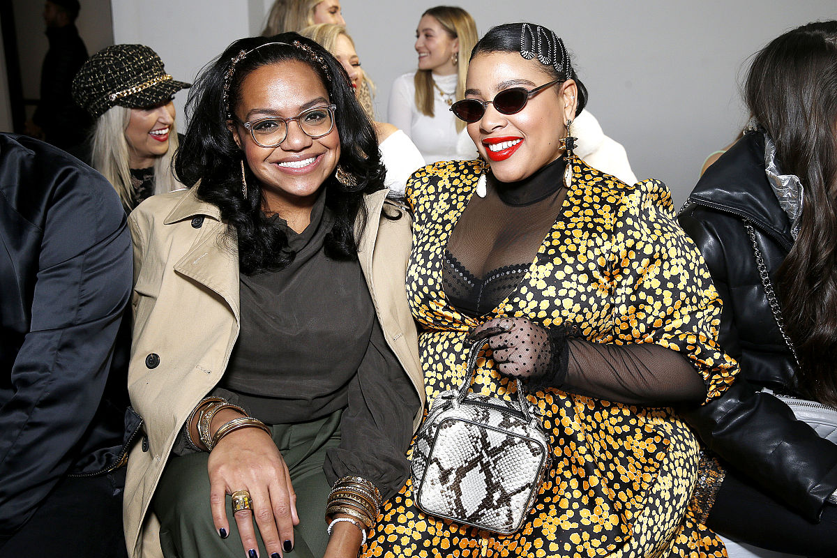 new york, new york - february 10: sandra velez (l) and greivy at