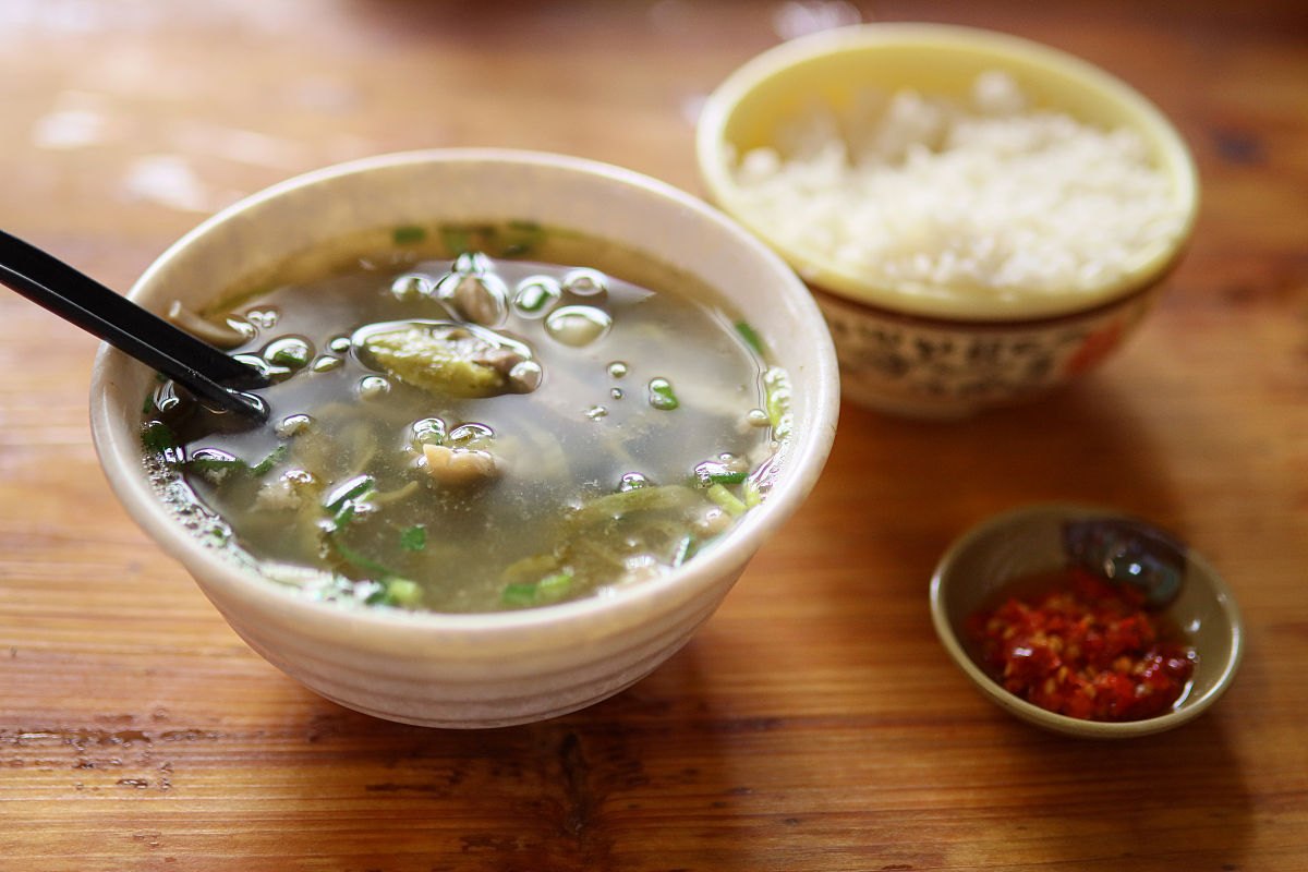 鸭血猪肉粥油条 30字好评