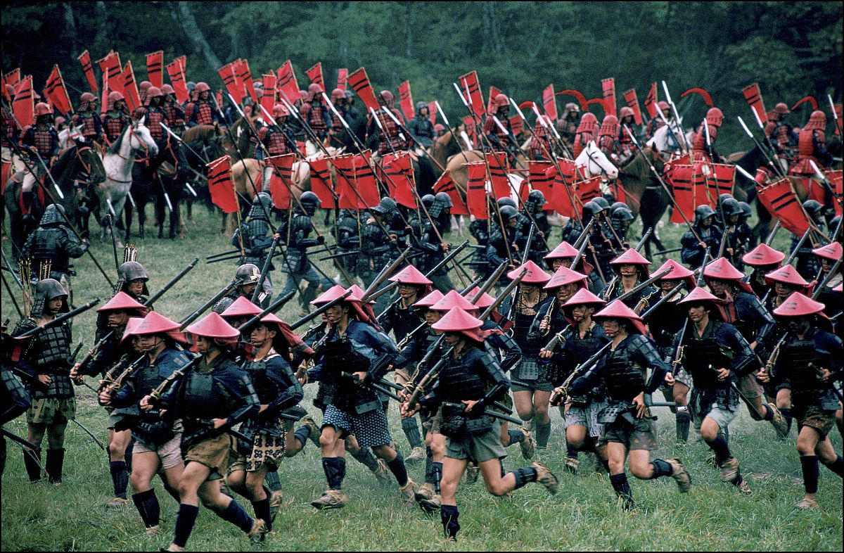 japan - april 26:  film 'ran' by akira kurosawa in japan on apri