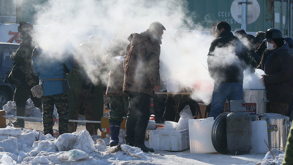 2020年12月15日,黑龙江省哈尔滨市,最低气温已经接近-30℃,冰雪大世界
