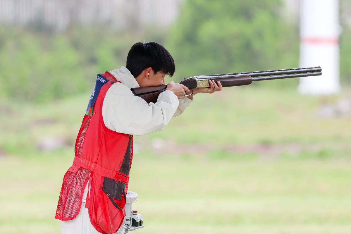 2026年4月10日,浙江长兴,在浙江省射击射箭自行车运动