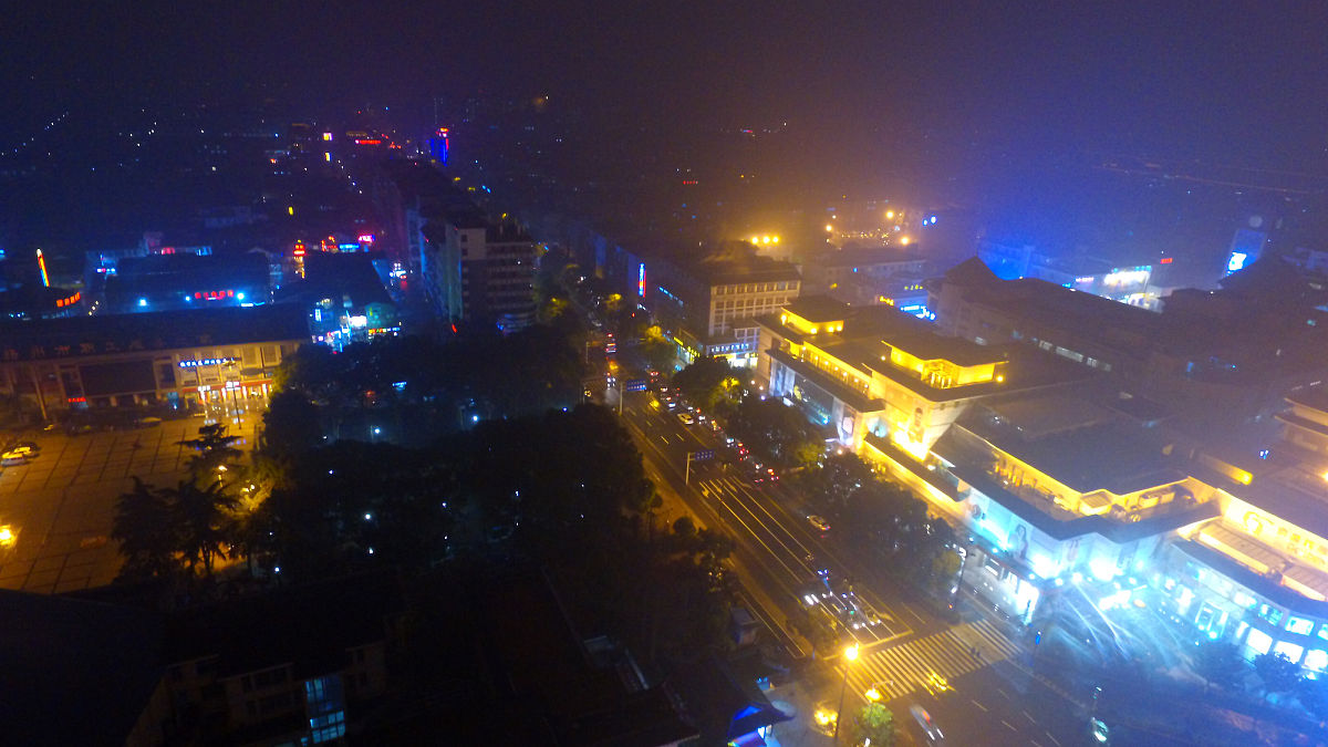2017年01月04日,江苏省扬州市,俯瞰扬州城市璀璨夺目夜景.