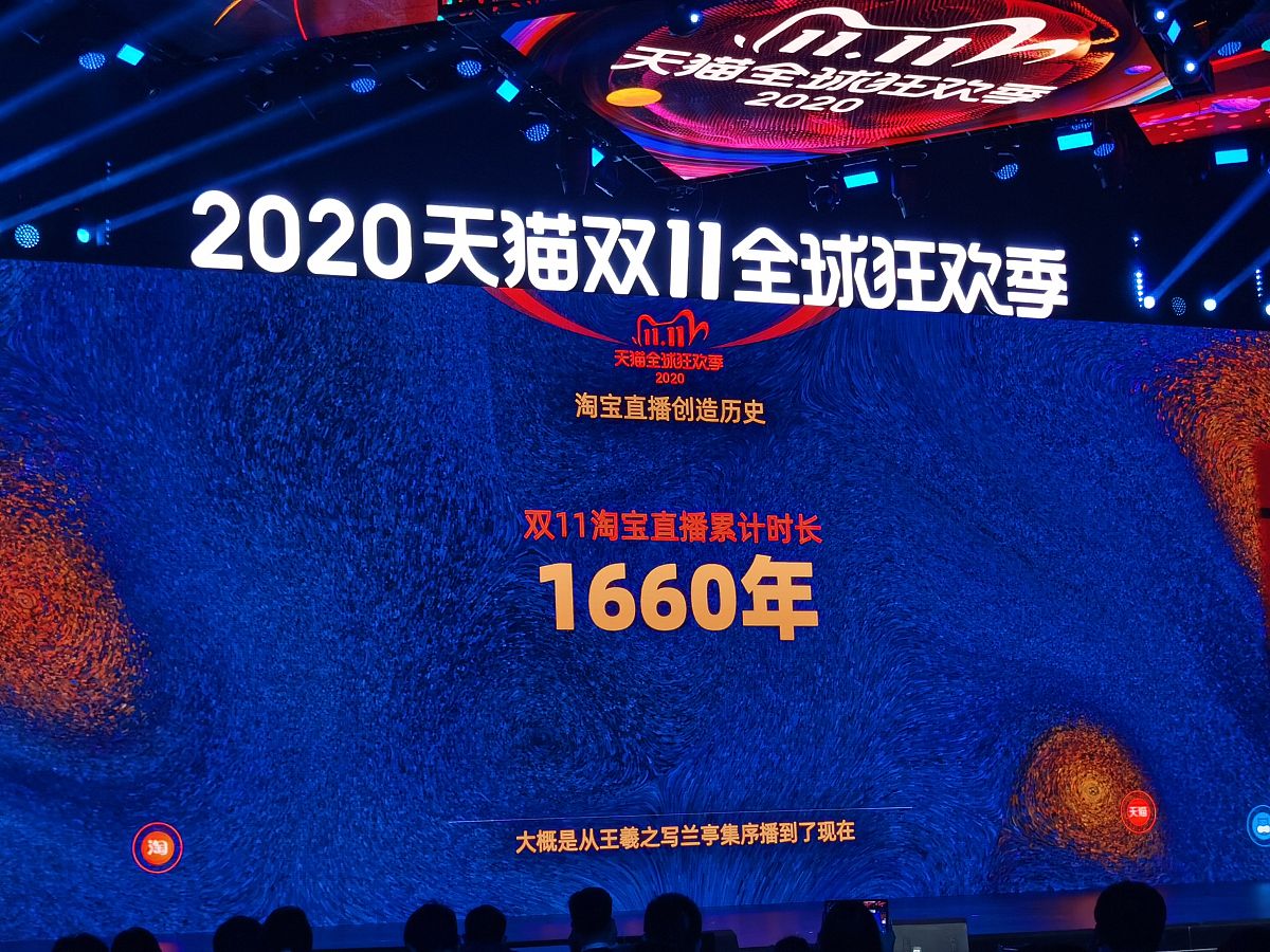 2020年11月11日凌晨,杭州,天猫双11纪录之夜现场.