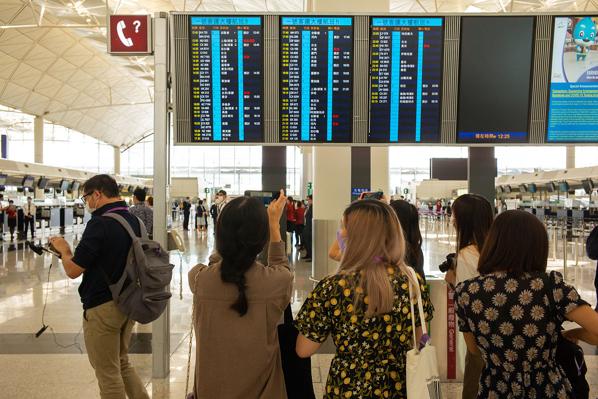 2020年10月15日,香港,廉价航空香港快运的无目的地观光航班预演,现场