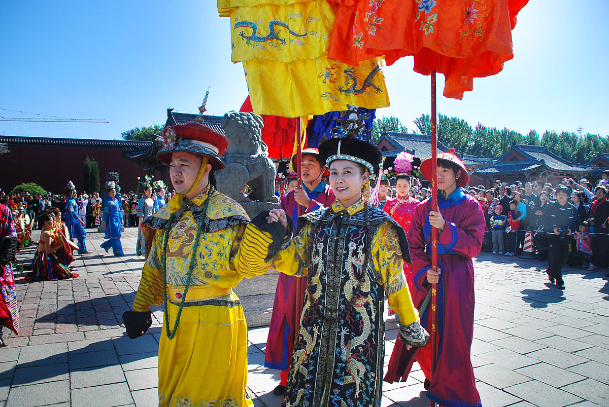 2009年10月3日,辽宁沈阳,沈阳故宫举行盛大的皇家礼仪.当日,来自海内