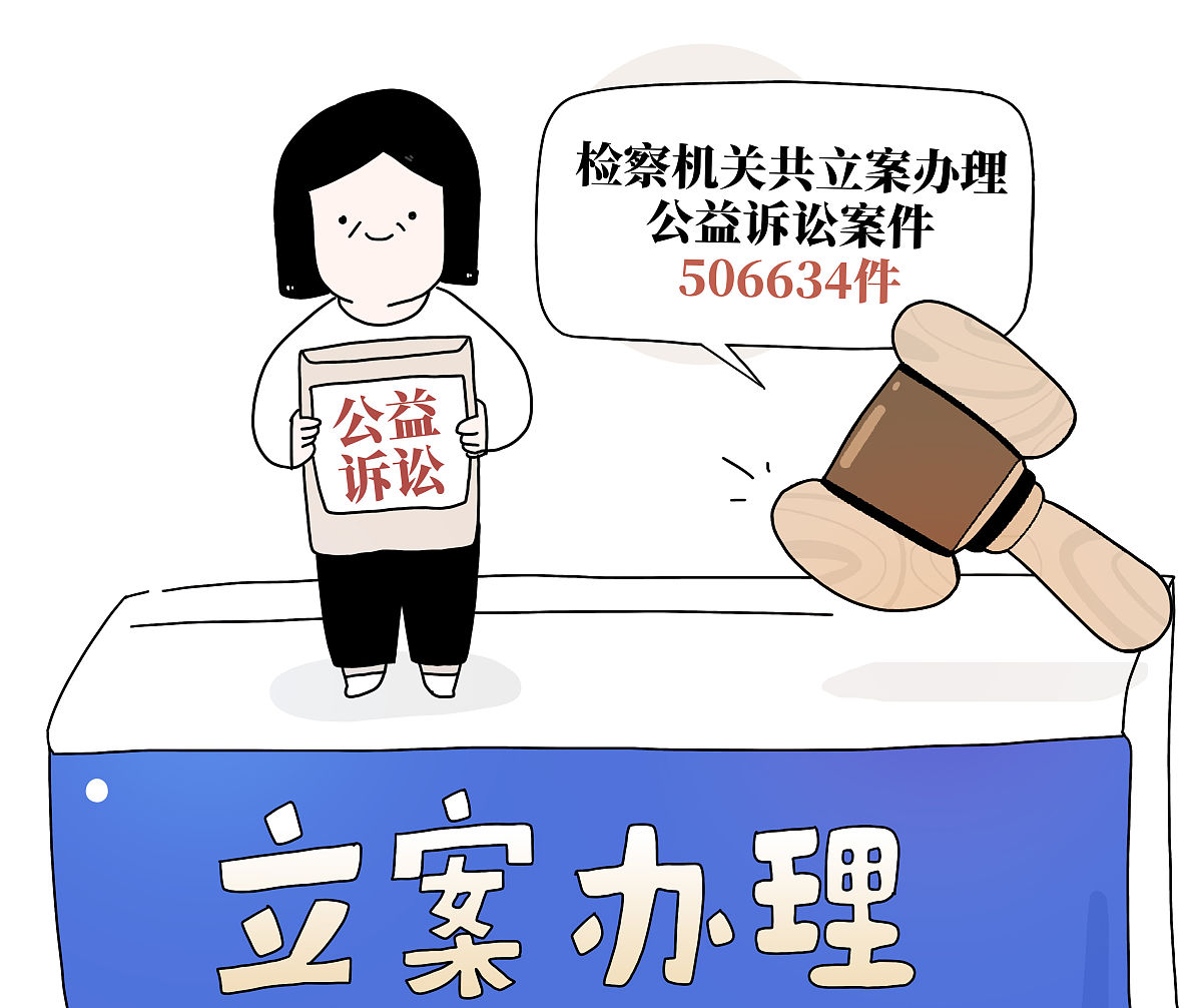 漫画:检察机关立案办理公益诉讼案件超50万件