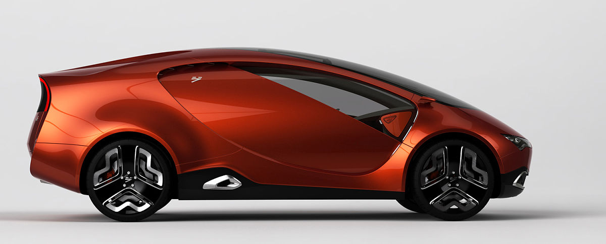 2011年9月2日,俄罗斯莫斯科,e-auto汽车模型.e-auto宣布将在第64届法