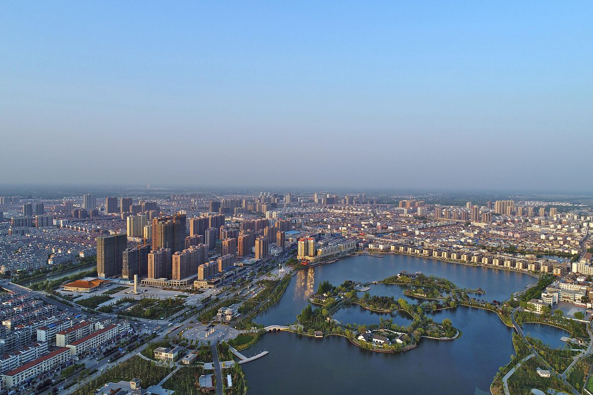 2017年4月27日,航拍江苏省淮安市涟水县五岛湖公园.
