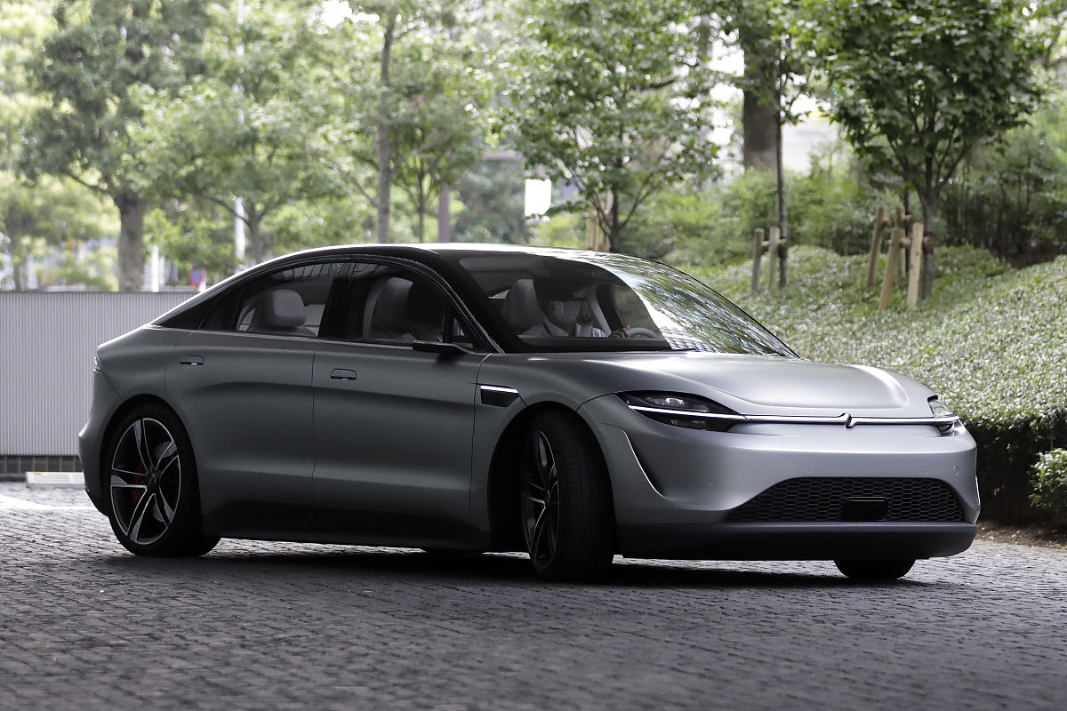 当地时间2020年8月7日,日本东京,索尼公司在总部举行vision-s电动汽车