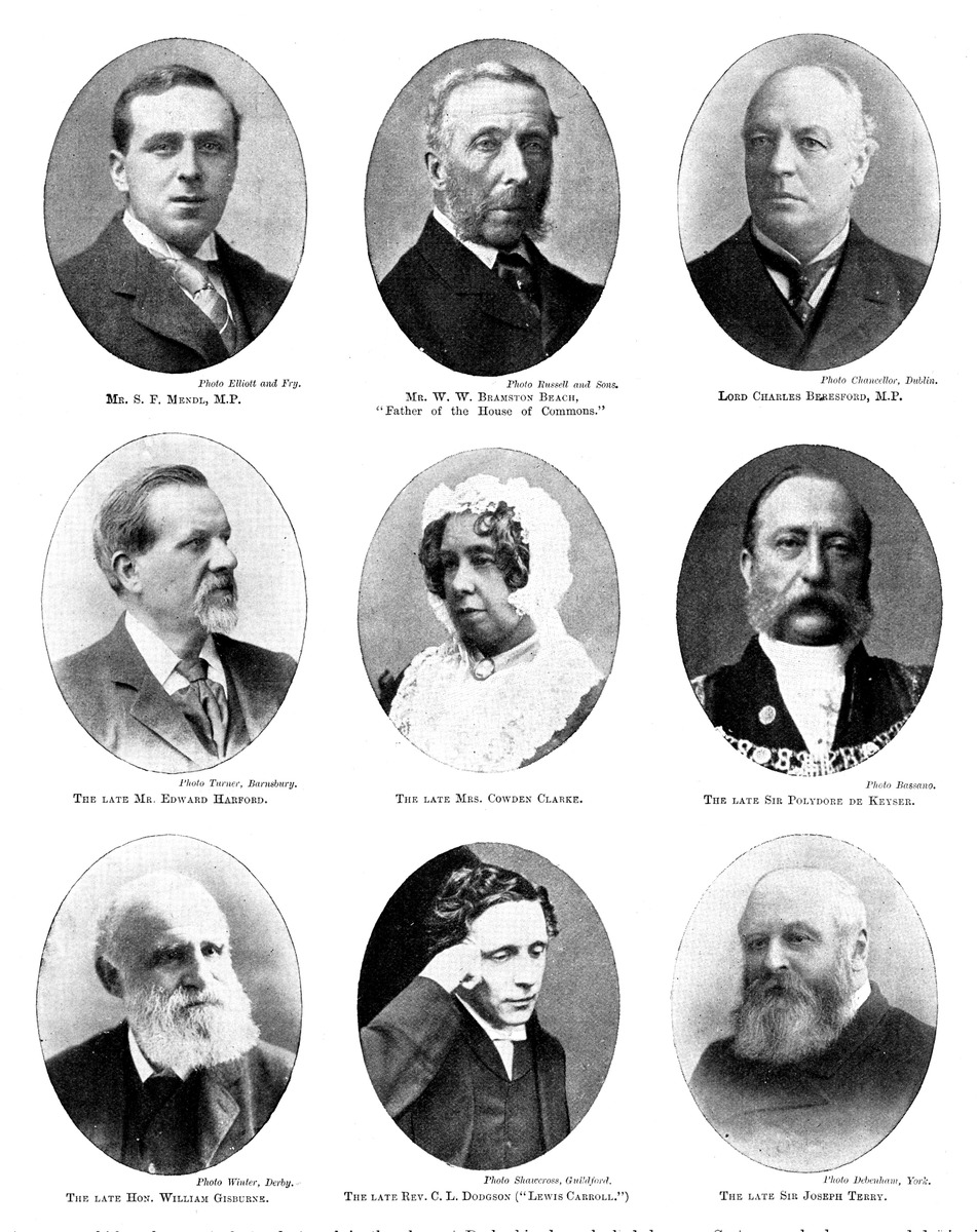 1898年,英国,图为英国政治家与作家的群像.图中人物sf