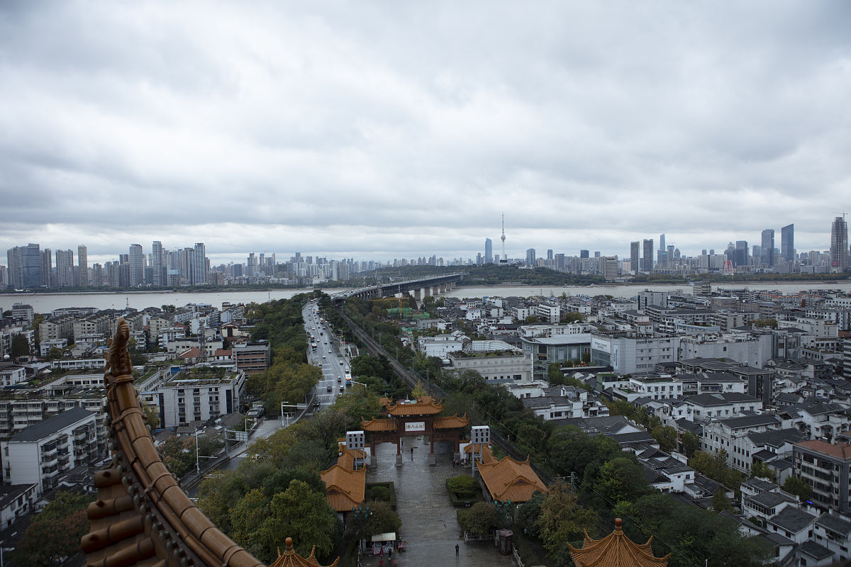 2021年11月7日,武汉,远眺城市风光.