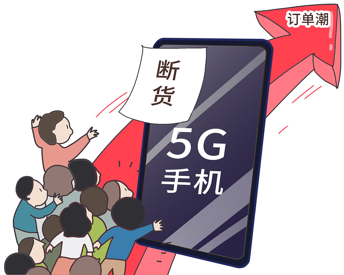 (漫画)部分5g机型频频断货:我国5g手机普及进一步提速