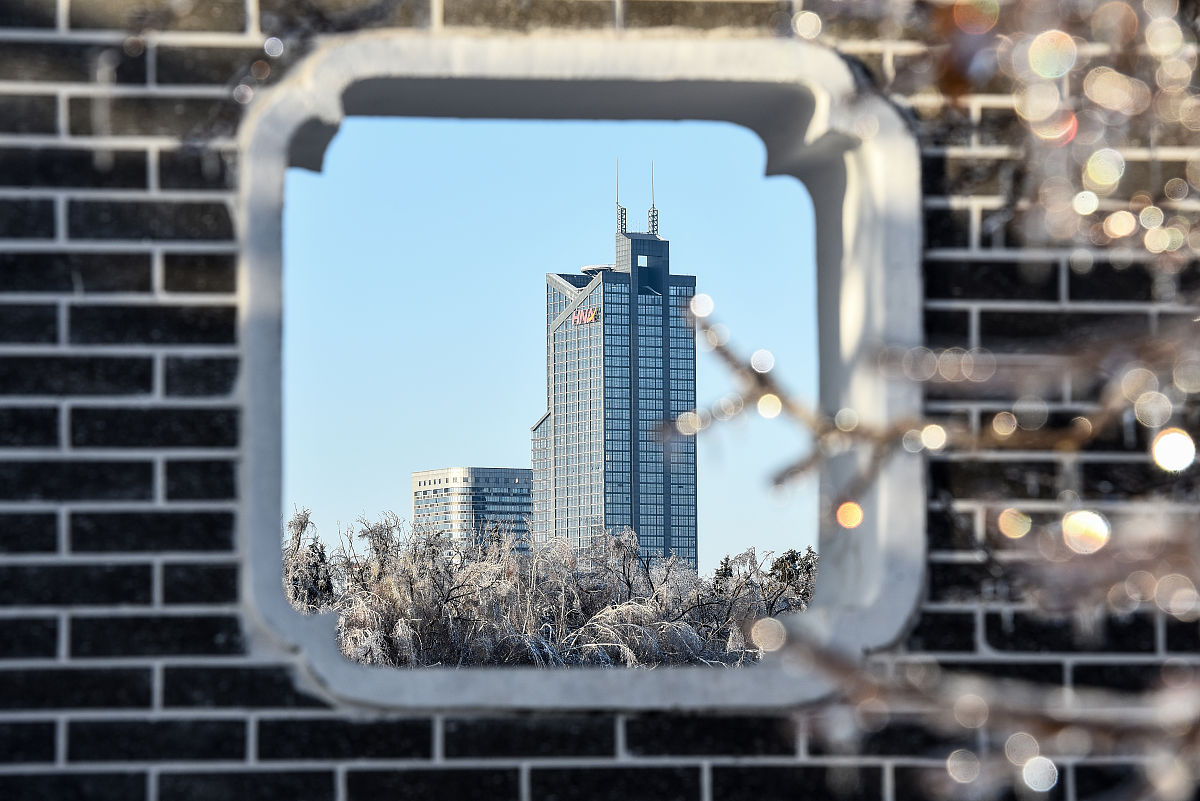 2020年11月20日,一场冻雨加大雪之后,长春整个城市变成水晶世界,南湖