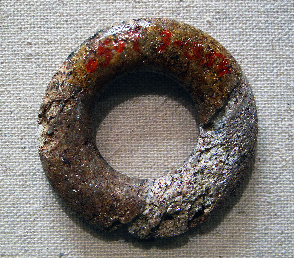 2013年10月05日,石环,新石器时代,昂昂溪腾家岗遗址采集,黑龙江省齐齐
