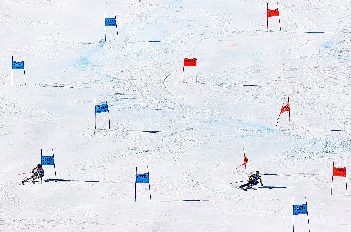 2021年2月17日,意大利,2021高山滑雪世界锦标赛2月17日赛况.cortina d