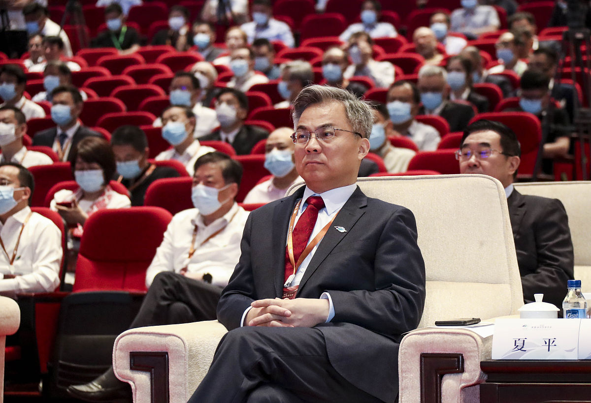 2021年6月9日,江苏淮安,首届淮河华商大会.江苏银行董事长夏平.